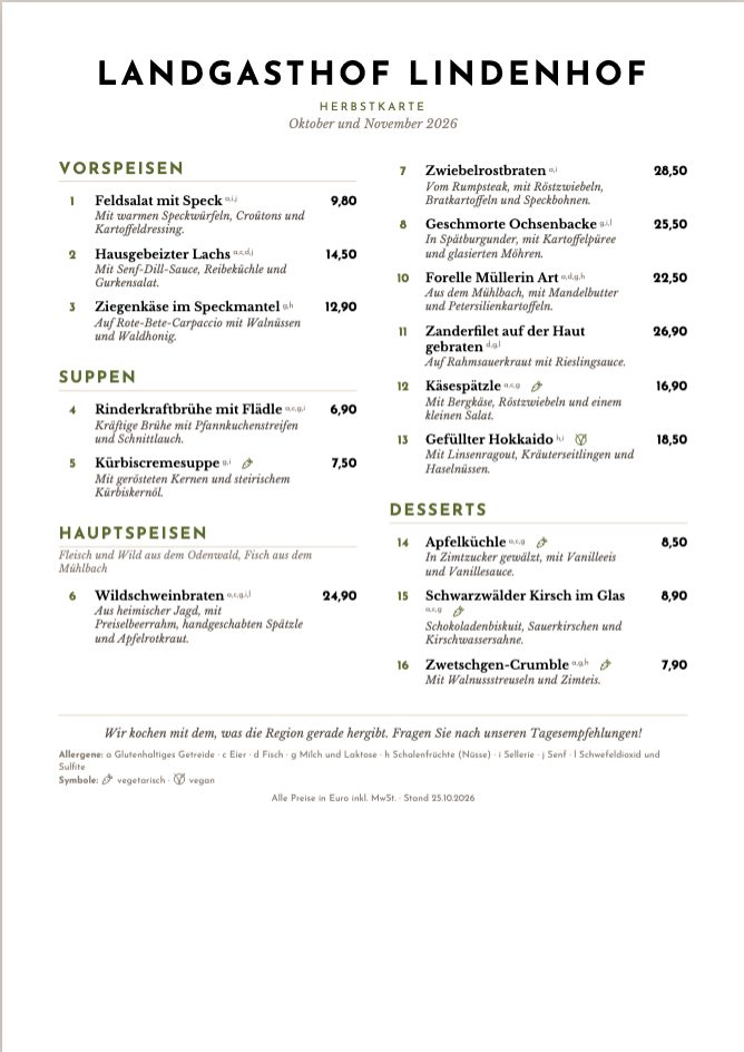 Vorlage Bistro
