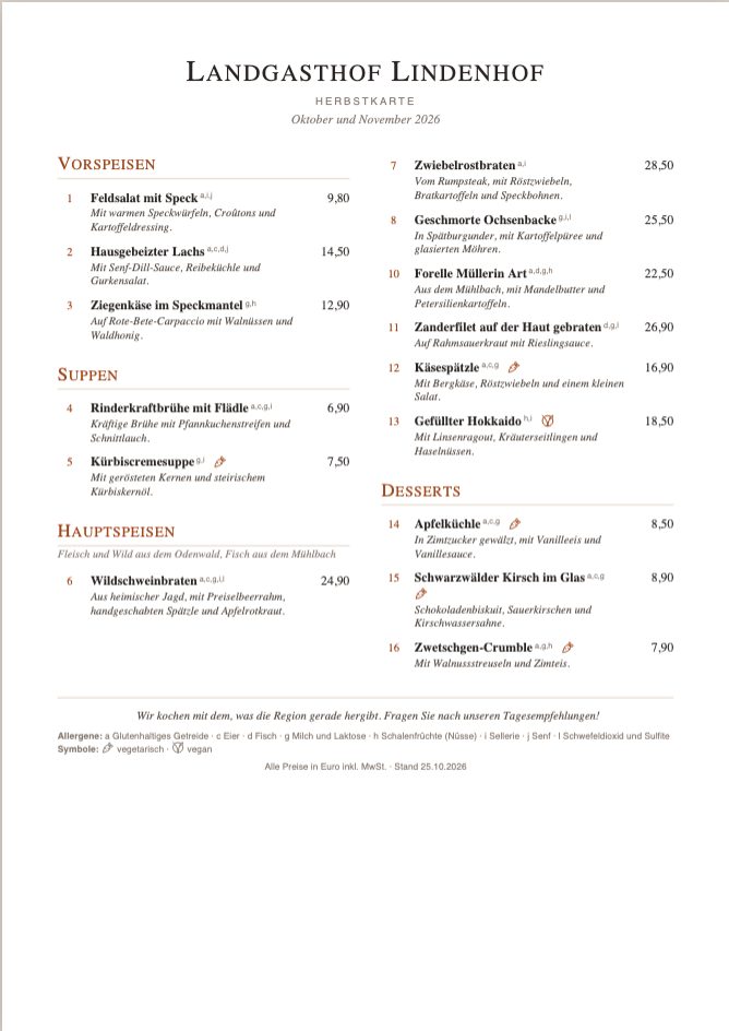 Vorlage Klassisch